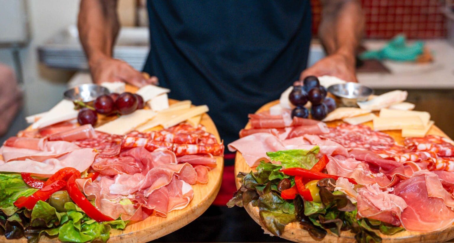 cold cuts and cheeses boards