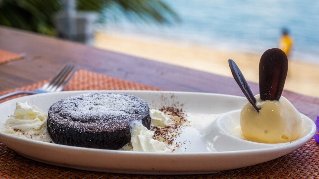 choccolate cake with icecream